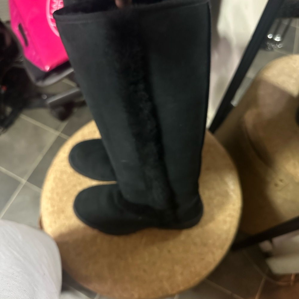 Extra tall UGG Sunburst Black Winter Boots